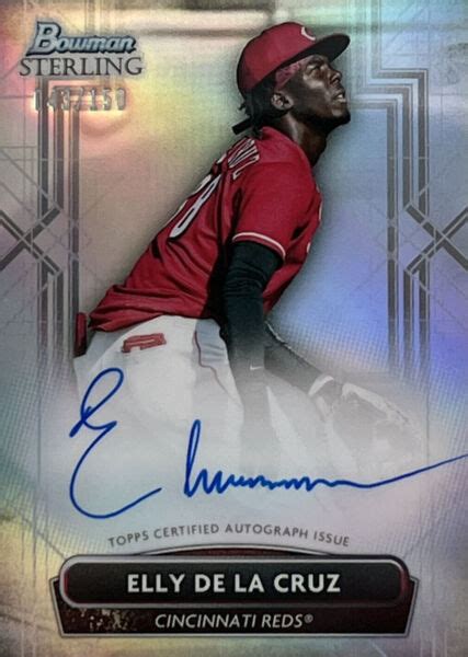 2022 Bowman Sterling Prospect Autographs Refractor PA ED Elly De La