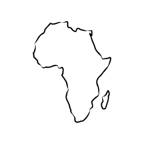 Premium Vector Africa Map Outline Graphic Freehand Drawing On White