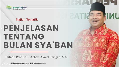 KAJIAN TEMATIK Bersama Ustadz Prof Dr H Azhari Akmal Tarigan MA YouTube