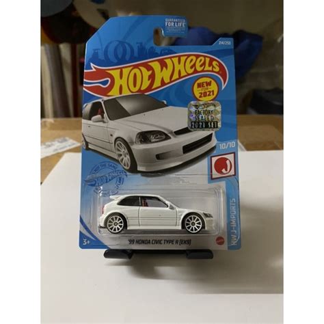 Hot Wheels Factory Sealed 2021 99 HONDA CIVIC TYPE R EK9 White Shopee Malaysia