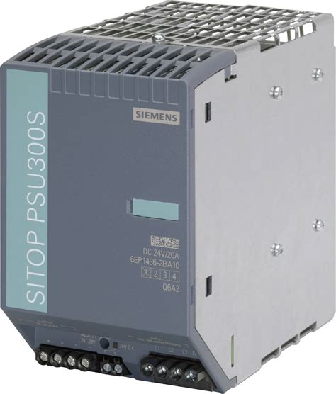 Siemens SITOP PSU100M 24V 20A Rail Mounted PSU DIN 24 V DC 20 A 480 W