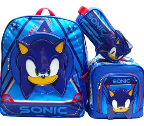 Kit Sonic Mochila lonchera lapicera Primaria Original Ruz Envío gratis