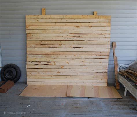 DIY Faux Distressed Wood Backdrop - brepurposed