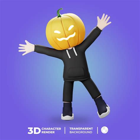 Premium PSD | 3D Character Jack o Lantern