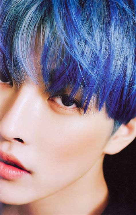 On Twitter Kim Hongjoong Hongjoong Blue Hair Ateez Blue Hair