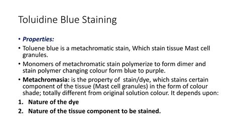 Toluidine Blue Staining For Mast Cells PPT