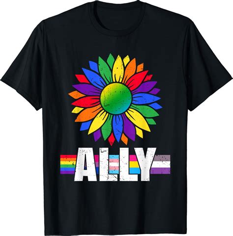 LGBTQ Ally For Gay Pride Month Sunflower Distressed T Shirt Walmart