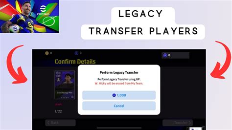 How To Legacy Transfer Players In Efootball Mobile Youtube