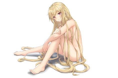 Barefoot Blonde Hair Blush Breasts Long Hair Nude Original Pnt Ddnu4555 Red Eyes Third Party