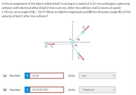 Solved In The Arrangement Of The Figure Billiard Ball 1 Chegg