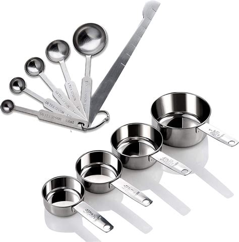 Juego De Tazas Y Cucharas Medidoras Utensilios De Cocina Profesionales