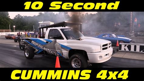 Epic 10 Second 4x4 Dodge Cummins Drag Truck Outlaw Drag Racing Youtube