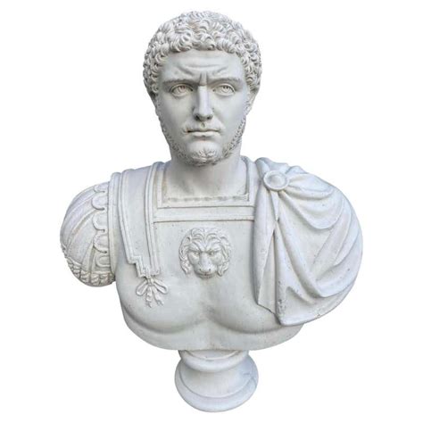 Augustus Caesar As Centurion Large Marble Bust Sculpture 20th Century