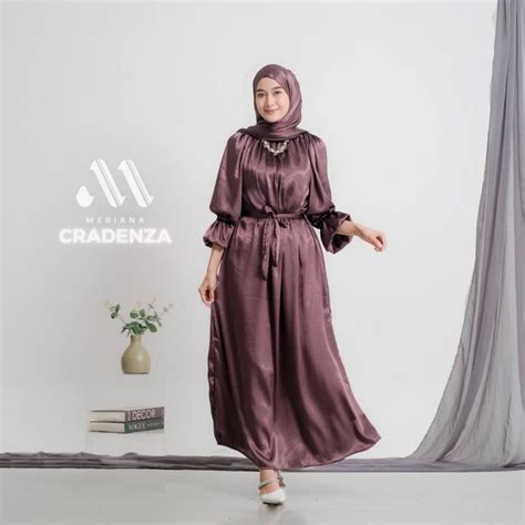 Jual Meriana Set Hijab Pasmina Luna Dress Cradenza Shimer Silk Baju