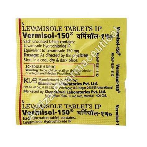 Vermisol 150 Tablet at ₹ 60/box | Dicaris in Surat | ID: 2853166726673