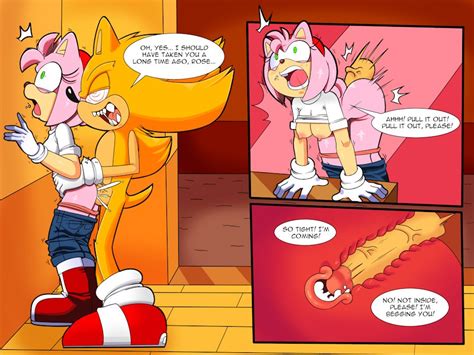 Rule 34 1boy 1girls Against Wall Amy Rose Ass Breasts Clothing Comic Cum Cum In Pussy Cum In