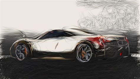 Pagani Huayra Draw Digital Art By Carstoon Concept Fine Art America