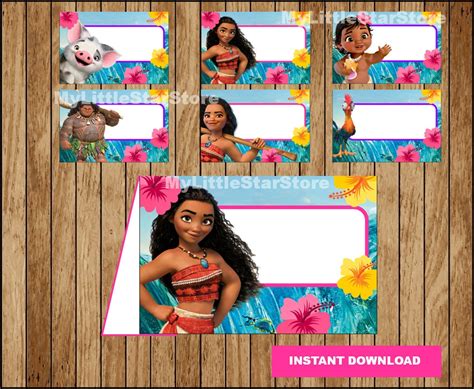 Moana Food Labels Printable Moana Food Tent Cards Moana Etsy Canada