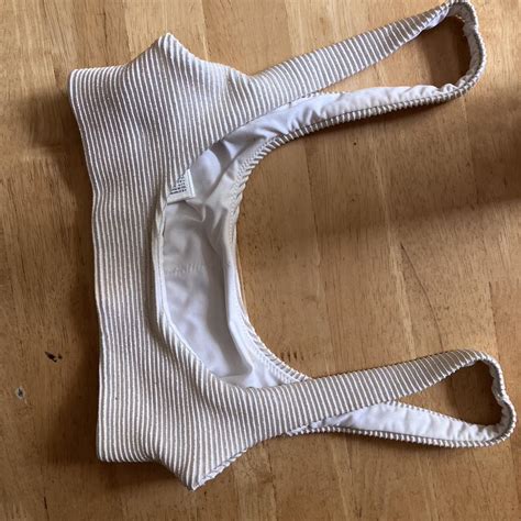 White And Gold H M Bikini Top Love This Just Too Depop