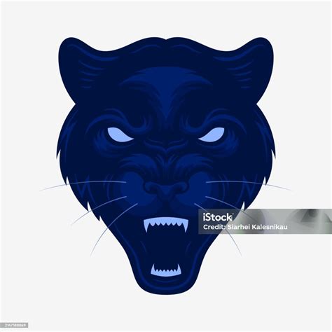 Panther Head Cartoon Mascot Logo Vector Illustration Stock Illustration