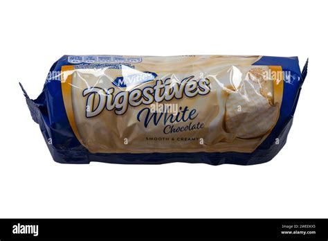 Packet Of Mcvities Digestives White Chocolate Biscuits Isolated On