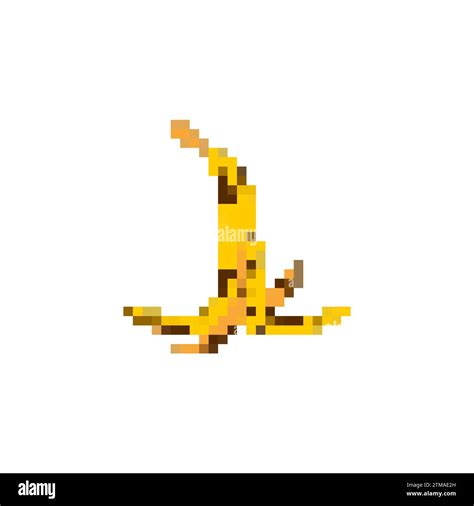 Banana peel Pixel art. 8 bit Old rotten banana peel Stock Vector Image ...