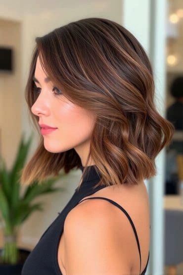 Wavy Lob Haircuts For Effortless Glamour Rich Chestnut Long Bob Waves