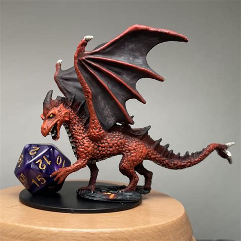 [ART] Red dragon wyrmling (painted by me, link to more images in comments. Mini by Reaper Bones ...