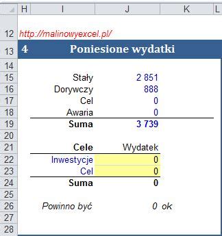 Prosty Bud Et Domowy Arkusz Bud Etowania Malinowy Excel