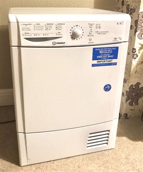 Indesit Idcl85bh Ecotime Condenser Tumble Dryer 8kg Load B Energy Rating White In