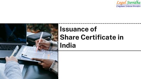 Issuance Of Duplicate Share Certificate Legal Suvidha Providers