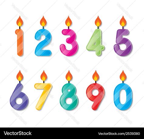 Number Candles Royalty Free Vector Image Vectorstock