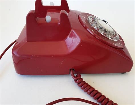 Vintage Red Rotary Phone S Mid Century Old Dial Etsy Rotary