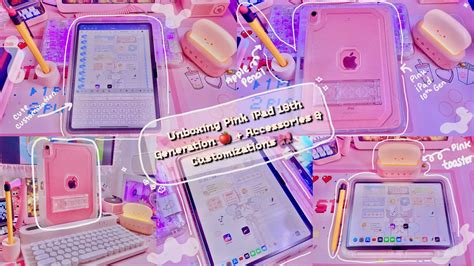 Unboxing Pink Ipad 10th Generation 256 Gb Wifi 🍎 Accessories