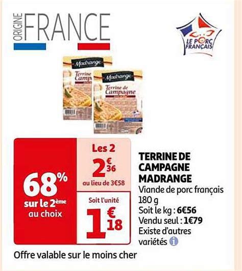 Promo Terrine De Campagne Madrange Chez Auchan Icatalogue Fr