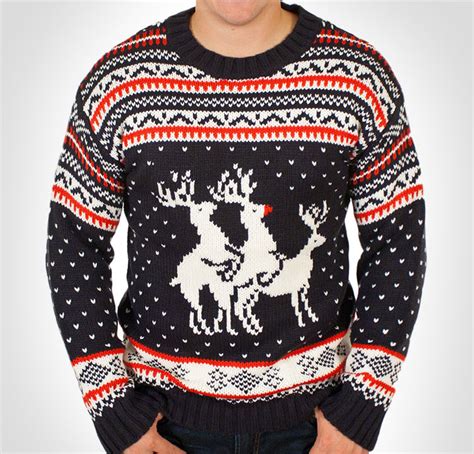 Humping Reindeer Threesome Ugly Christmas Sweater