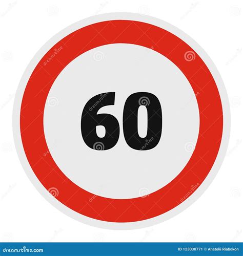 Maximum Speed Limit Icon Flat Style Stock Illustration Illustration