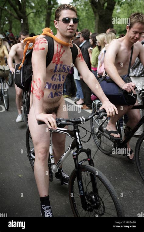 The Naked Bike Ride Hyde Park London 2010 Stock Photo Alamy