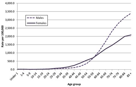 1 All Malignant Neoplasms Incidence Rates By Sex And Age Group