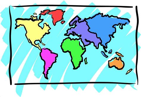 Awasome How To Draw World Map With Continents And Oceans Images – World ...