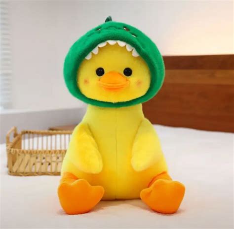 Мягкая игрушка реалистичная Утка-гусь желтая, цыпленок в шапочке 30 см ...