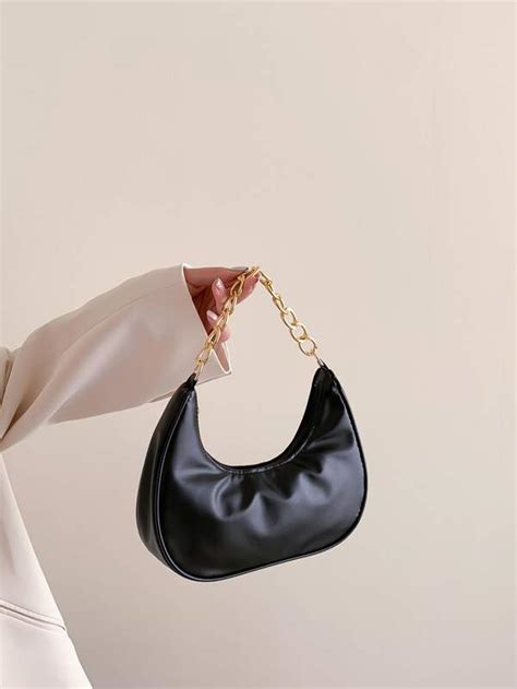 Bolso hobo minimalista con cadena Moda de Mujer SHEIN México