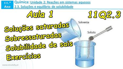 Aula 1 Soluções Saturadas Sobressaturadas E Solubilidade De Sais