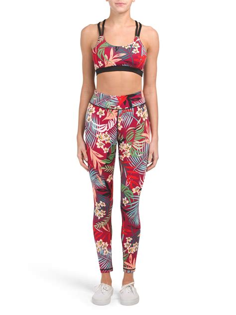 Maroon Palms Bra And Legging Collection | Activewear | T.J.Maxx