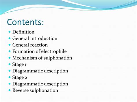 Mechanism of sulphonation 1 | PPT