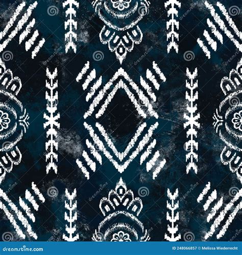 Seamless Navy Blue And White Abstract Grungy Seamless Surface Pattern