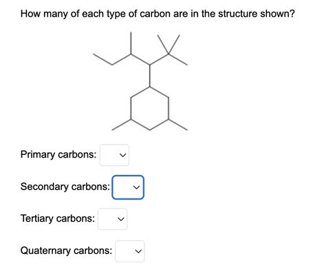 Solved How many of each type of carbon are in the structure | Chegg.com