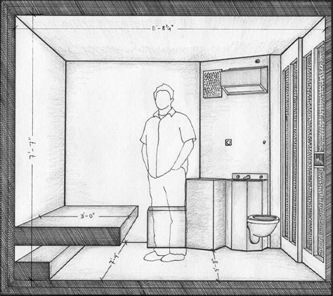 prison cell drawing