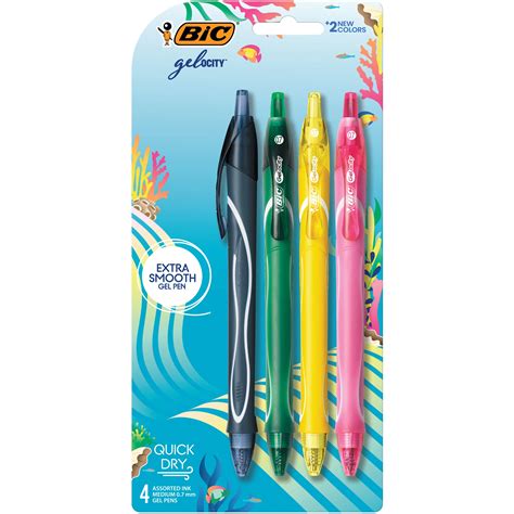 Bic Gel Ocity Quick Dry 07mm Gel Pens Ocean Theme Assorted Ink Shop Pens At H E B