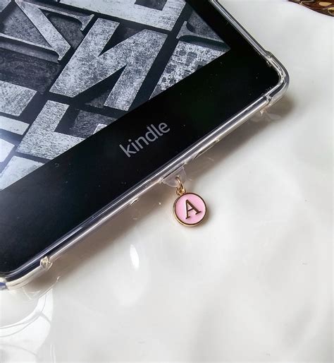 Initial Kindle Charm Personalized Micro Usb Usb C Type C Dust Plug